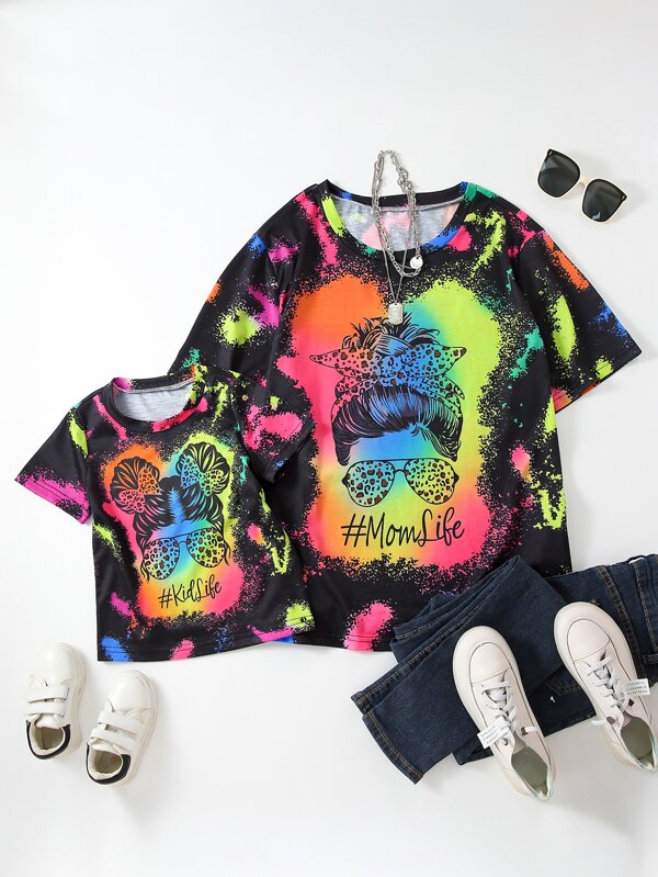 SHEIN EZwear Plus 1pc Letter & Figure Graphic Tee SHEIN USA