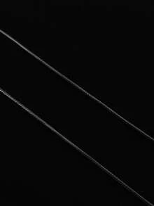 男士魚骨吊墜項鏈 - 銀色 - 查看 6