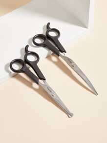 2入組不銹鋼寵物修剪剪刀套裝,圓頭犬眼剪和彎剪,適用於修剪貓狗臉部、眼睛、爪子、身體和其他部位的毛髮,家用修剪工具 - 黑色 - 查看 1