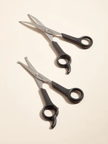 2入組不銹鋼寵物修剪剪刀套裝,圓頭犬眼剪和彎剪,適用於修剪貓狗臉部、眼睛、爪子、身體和其他部位的毛髮,家用修剪工具 - 黑色 - 查看 3