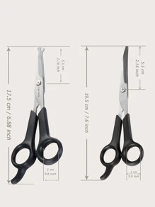 2入組不銹鋼寵物修剪剪刀套裝,圓頭犬眼剪和彎剪,適用於修剪貓狗臉部、眼睛、爪子、身體和其他部位的毛髮,家用修剪工具 - 黑色 - 查看 5