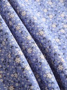 素色吊帶上衣和小碎花圍裹側打結半身裙 - 彩色 - 查看 3