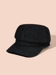 極簡風格貝克帽 - 黑色 - 查看 1