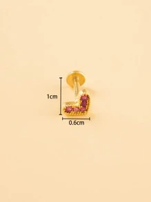 1 pieza Pendientes con diseño de corazón de strass, perfecto para San Valentín, mamá, madre, Día de la Madre, regalo