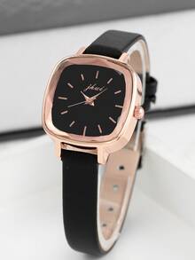 Reloj cuarzo de puntero cuadrado - Negro - Ver 2