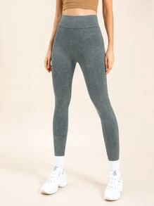 Seamless Breathable Sports Leggings - Grey - View 2