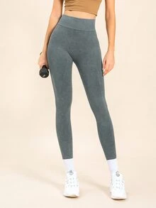 Seamless Breathable Sports Leggings - Grey - View 3