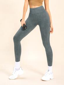 Seamless Breathable Sports Leggings - Grey - View 4