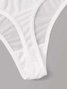 2 Packs Letter Tape Panty Set - Black and White - View 4