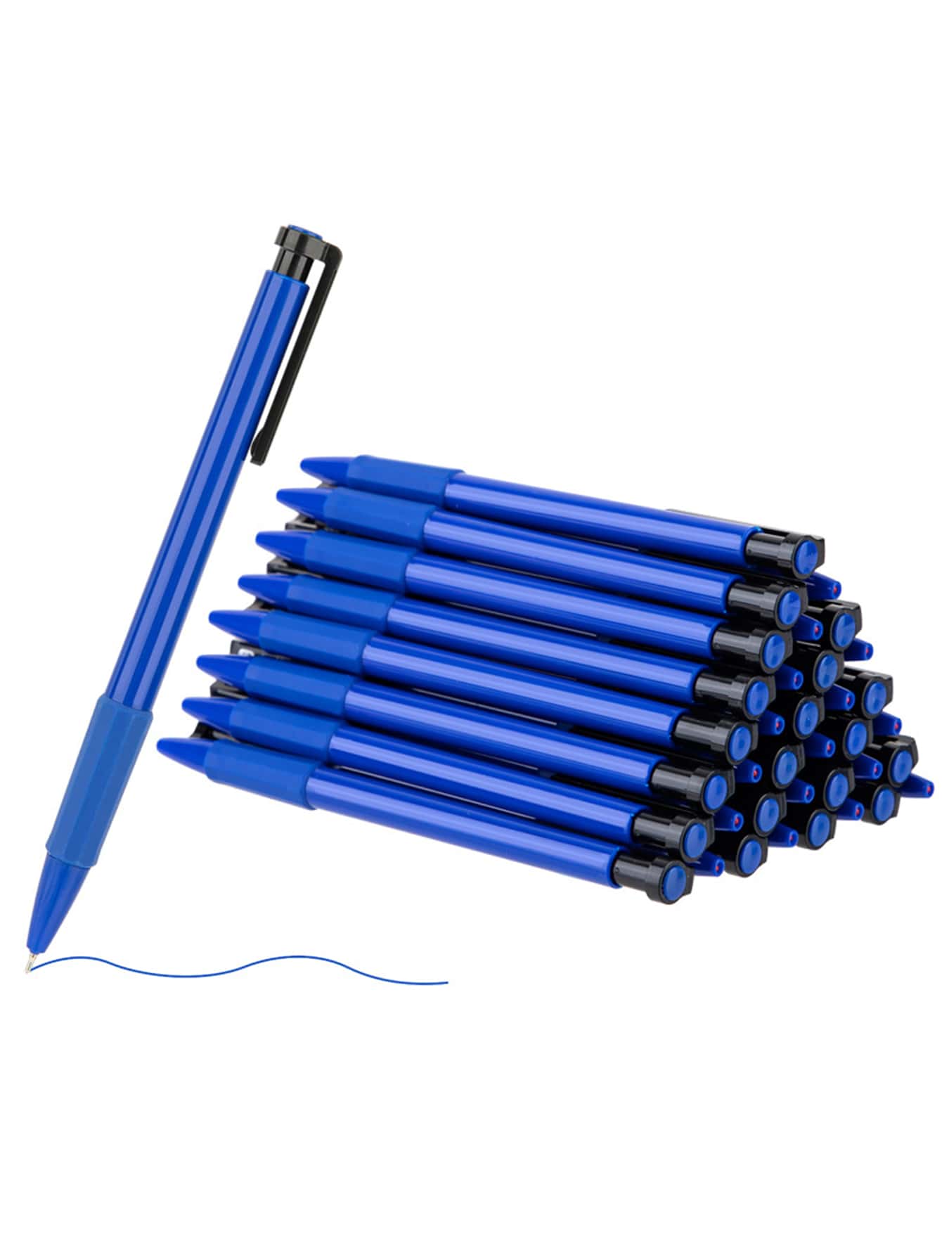 10pcs Press Type Ballpoint Pen - Blue - View 1