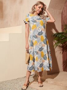 EMERY ROSE Đầm phân lớp Nhiệt đới Boho - Nhiều màu - Xem 1