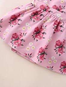 Đầm em bé Xù Hoa Dễ thương - Hồng - Xem 4