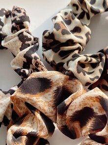 3入組豹紋圖案髮圈 - 鏽棕色 - 查看 4