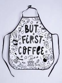 Slogan Graphic Tạp dề - Đen và trắng - Xem 2