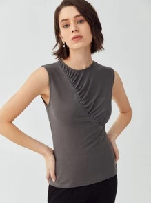 MOTF TANK TOP MADE OF LENZING™ ECOVERO™ BRANDED VISCOSE FIBERS - Dark Grey - View 1