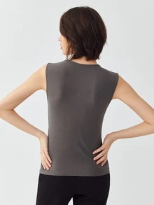 MOTF TANK TOP MADE OF LENZING™ ECOVERO™ BRANDED VISCOSE FIBERS - Dark Grey - View 2