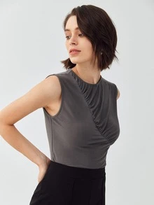 MOTF TANK TOP MADE OF LENZING™ ECOVERO™ BRANDED VISCOSE FIBERS - Dark Grey - View 3
