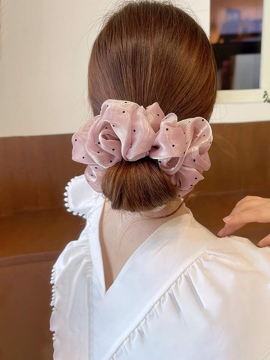 Polka Dot Scrunchie - Hồng - Xem 1