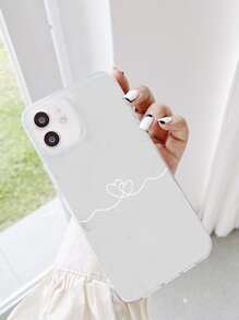 Heart Print Clear Phone Case Compatible With Apple Compatible With IPhone 15/15Plus/15Pro/15Promax,International Version, Not The Domestic Version, - Clear - View 3