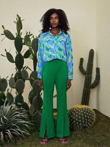 SHEINNeu Allover Print Drop Shoulder Blouse