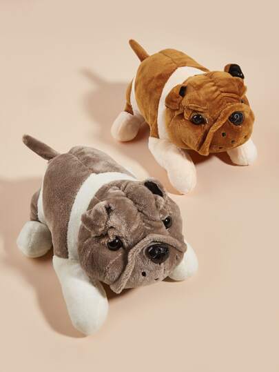 1入組狗形隨機顏色寵物毛絨玩具，迷你毛絨玩具，愛狗人士禮物