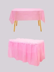 2 chiếc Khăn trải bàn dùng một lần trơn - Hồng - Xem 3