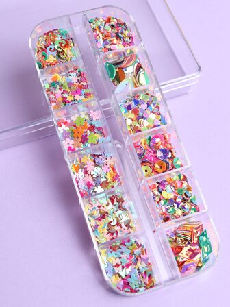 Sweetness 1box Moon & Heart Design Nail Art Sequin