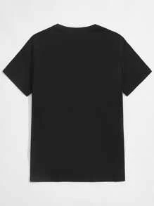 Manfinity RebelGame Men Slogan & Floral Print Tee - Black - View 2