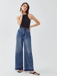 MOTF ECO Top halter poliéster reciclado de canalé - Negro - Ver 8