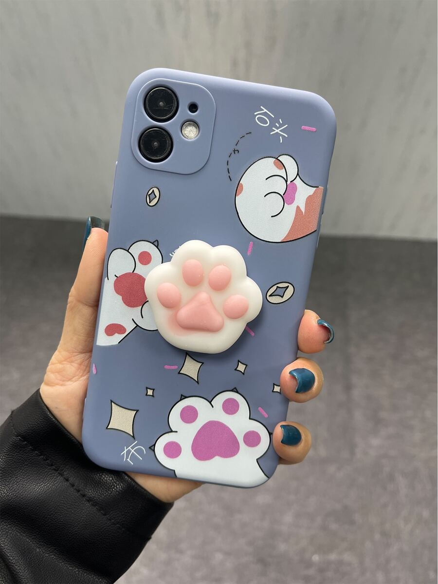 3D猫爪装饰手机壳，国际版，非国内版