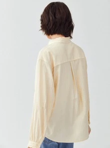 MOTF ECO VISCOSE FRILL NECK BLOUSE - Yellow - View 2