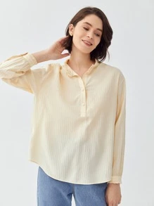 MOTF ECO VISCOSE FRILL NECK BLOUSE - Yellow - View 9