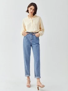 MOTF ECO VISCOSE FRILL NECK BLOUSE - Yellow - View 10