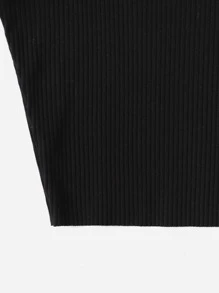 SHEIN Lace Trim Tank Top - Black - View 5