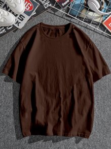 Manfinity Men Figure & Letter Graphic Tee - Coffee Brown - View 2
