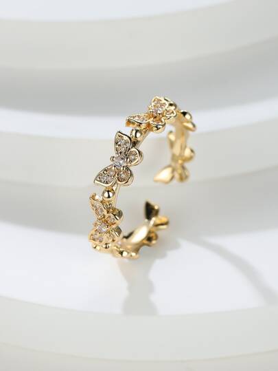 1 pieza Anillo abierto de mariposa de 0.03μm de grosor