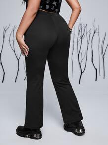 PUNK Quần Plus Size Loại bướm Giải trí - màu đen - Xem 2