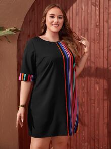 EMERY ROSE Đầm Plus Size Sọc Giải trí - Nhiều màu - Xem 4