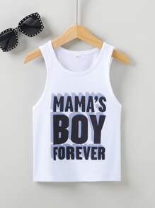 SHEIN Young Boy Slogan Graphic Tank Top
