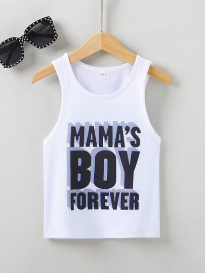 SHEIN Young Boy Slogan Graphic Tank Top