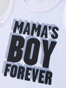 SHEIN Young Boy Slogan Graphic Tank Top