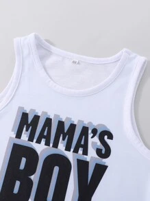 SHEIN Young Boy Slogan Graphic Tank Top