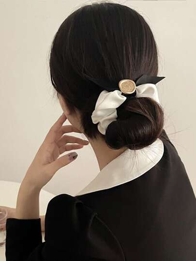 優雅素圓裝飾髮卡
