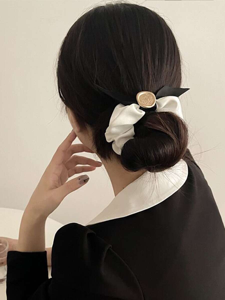 優雅素圓裝飾髮卡