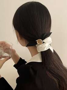 優雅素圓裝飾髮卡