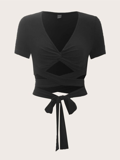 Top girante delantero con cordón delantero con tira cruzada