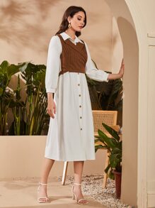 Mulvari Striped Tie Back 2 In 1 Dress - Multicolor - View 5