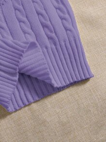 SHEIN Unity Cable Knit Cami Top - Violet Purple - View 5