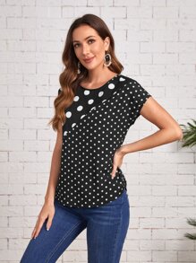 EMERY ROSE Áo sơ mi nữ Chấm bi Boho - màu đen - Xem 4