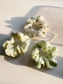 3入組格紋和心形印花鬆緊帶，休閒風格 - 綠色 - 查看 2